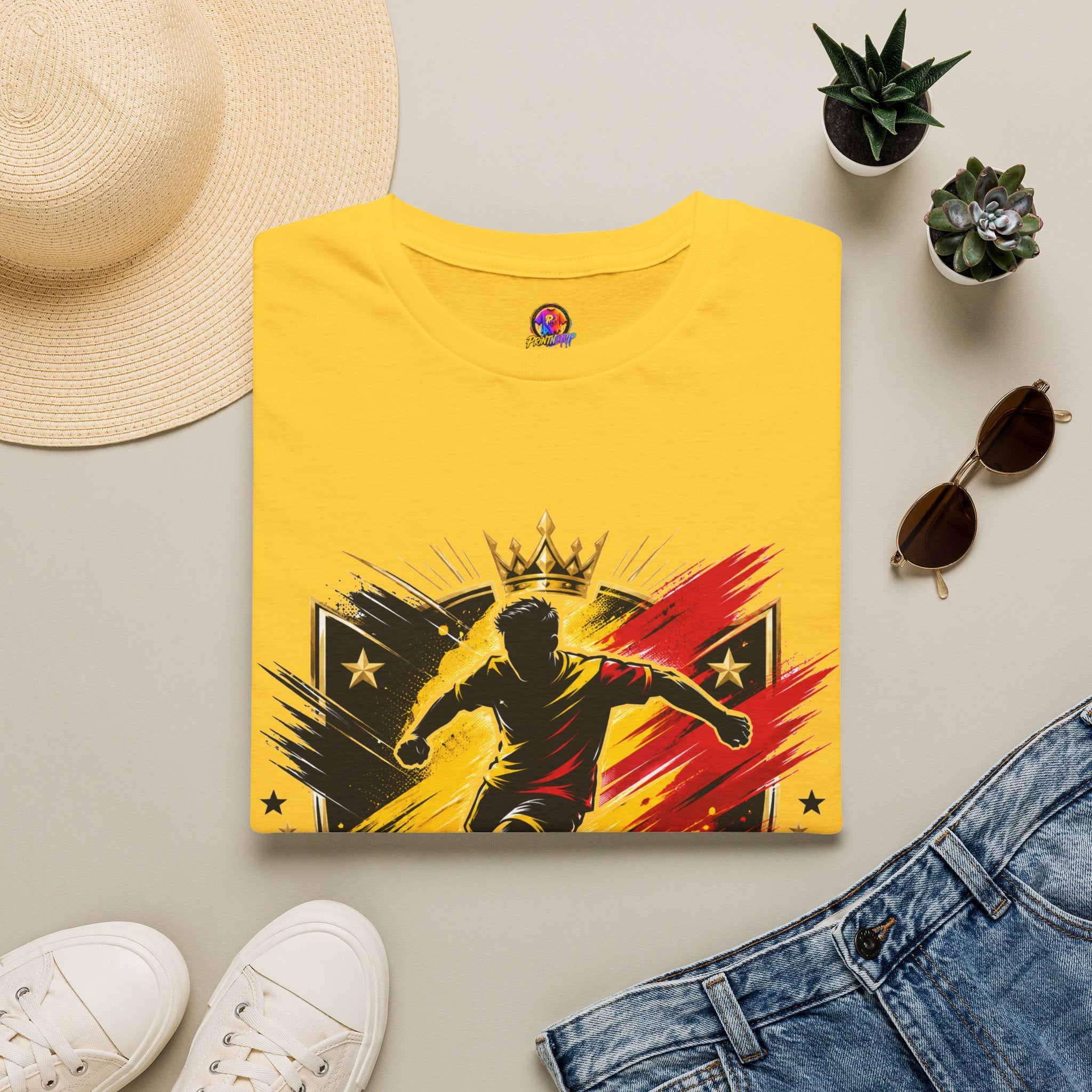 Belgium Soccer T-Shirt — 'Tricolor Strike' Graphic Jersey Tee