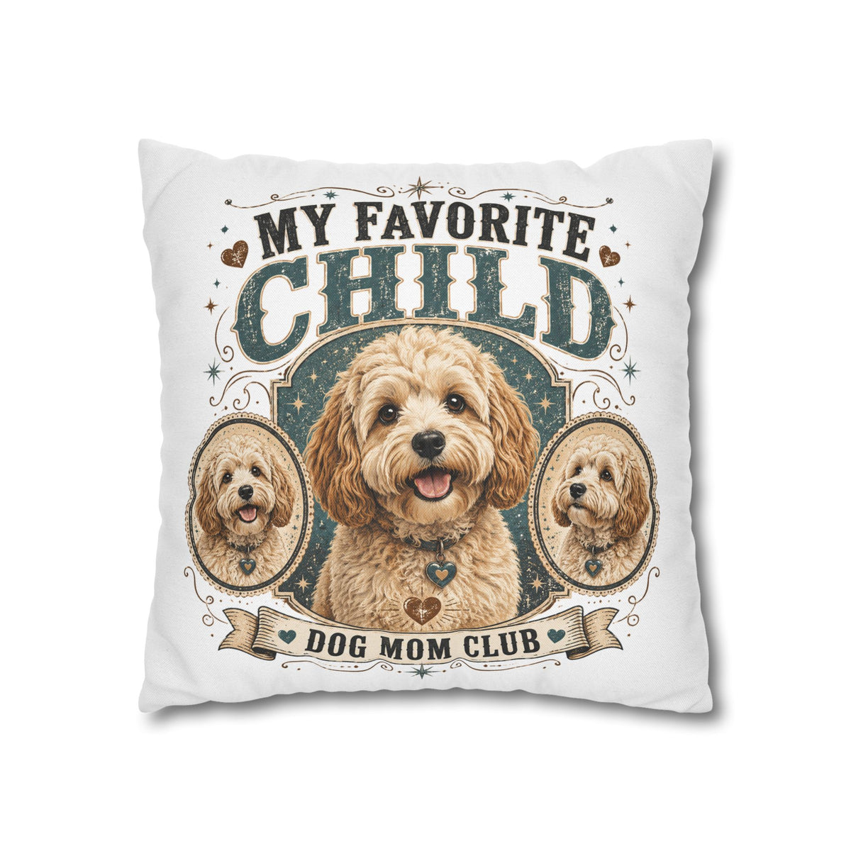 My Favorite Child Dog Mom Club Pillowcase Milo Bailey Dog Dad Mom — Doodle Pet Lover Decorative Throw Pillowcase