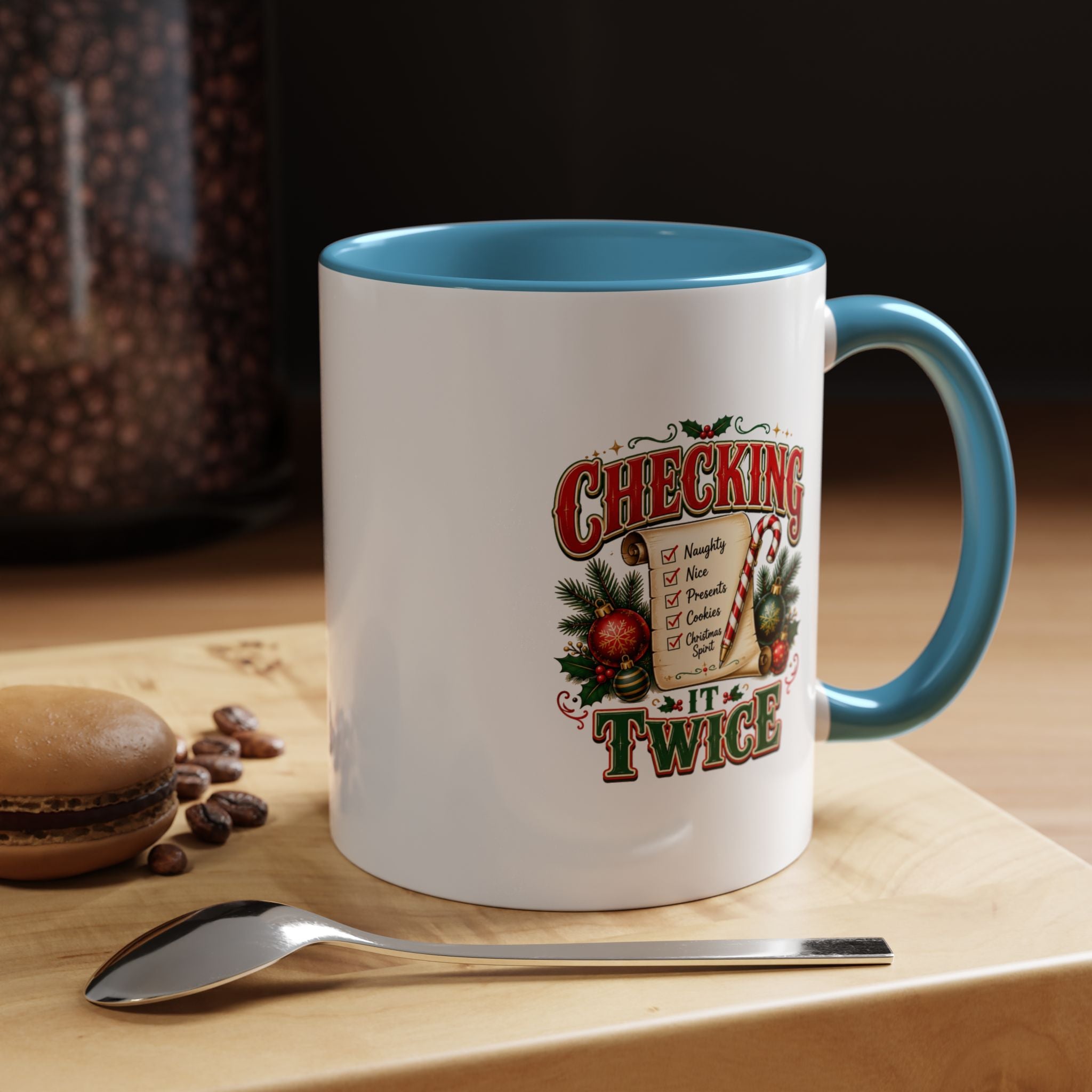 Checking It Twice Christmas Coffee Mug — Holiday Checklist Design