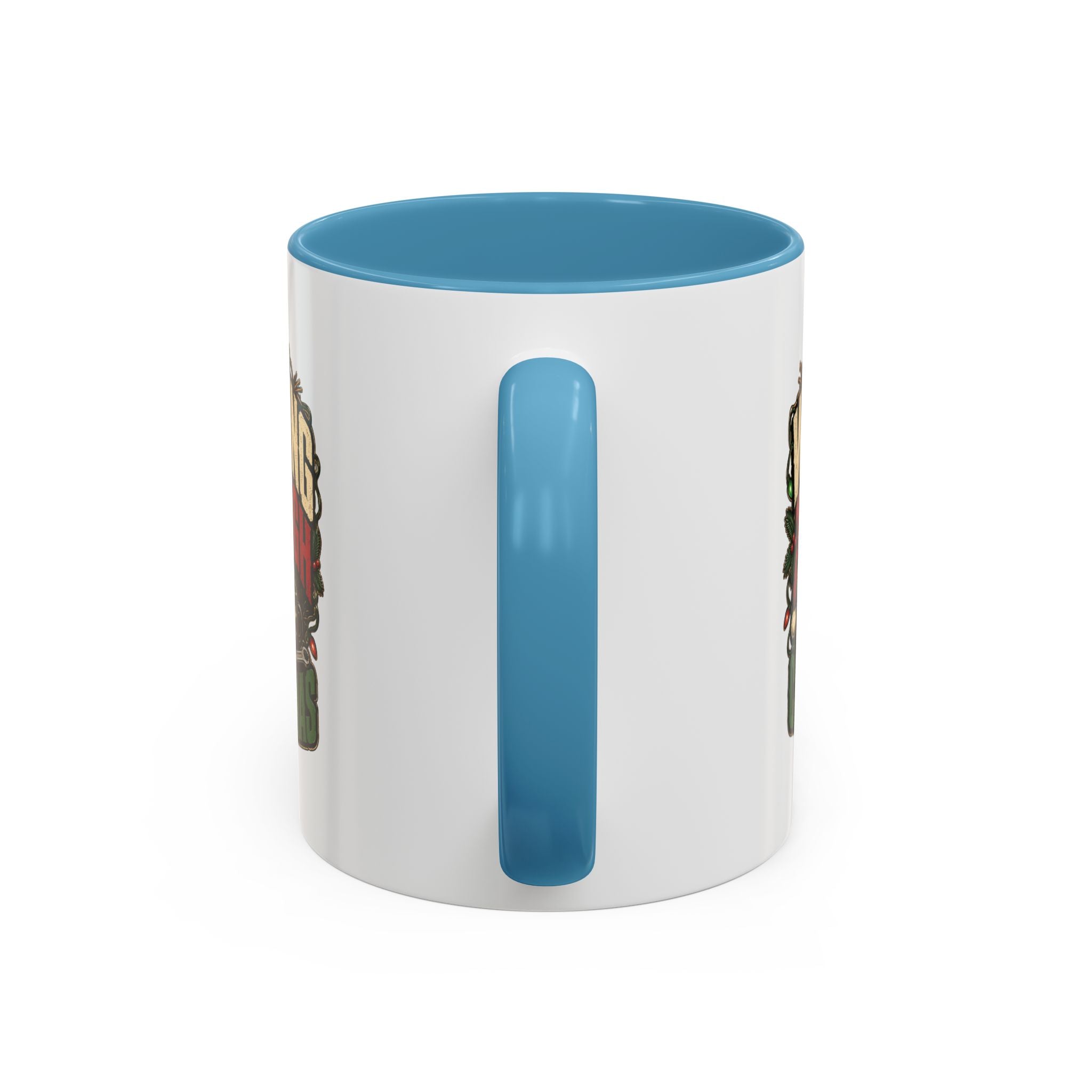 Modern Day Christmas Working Through Christmas Coffee Mug — Funny Holiday Work & Overtime Gift
