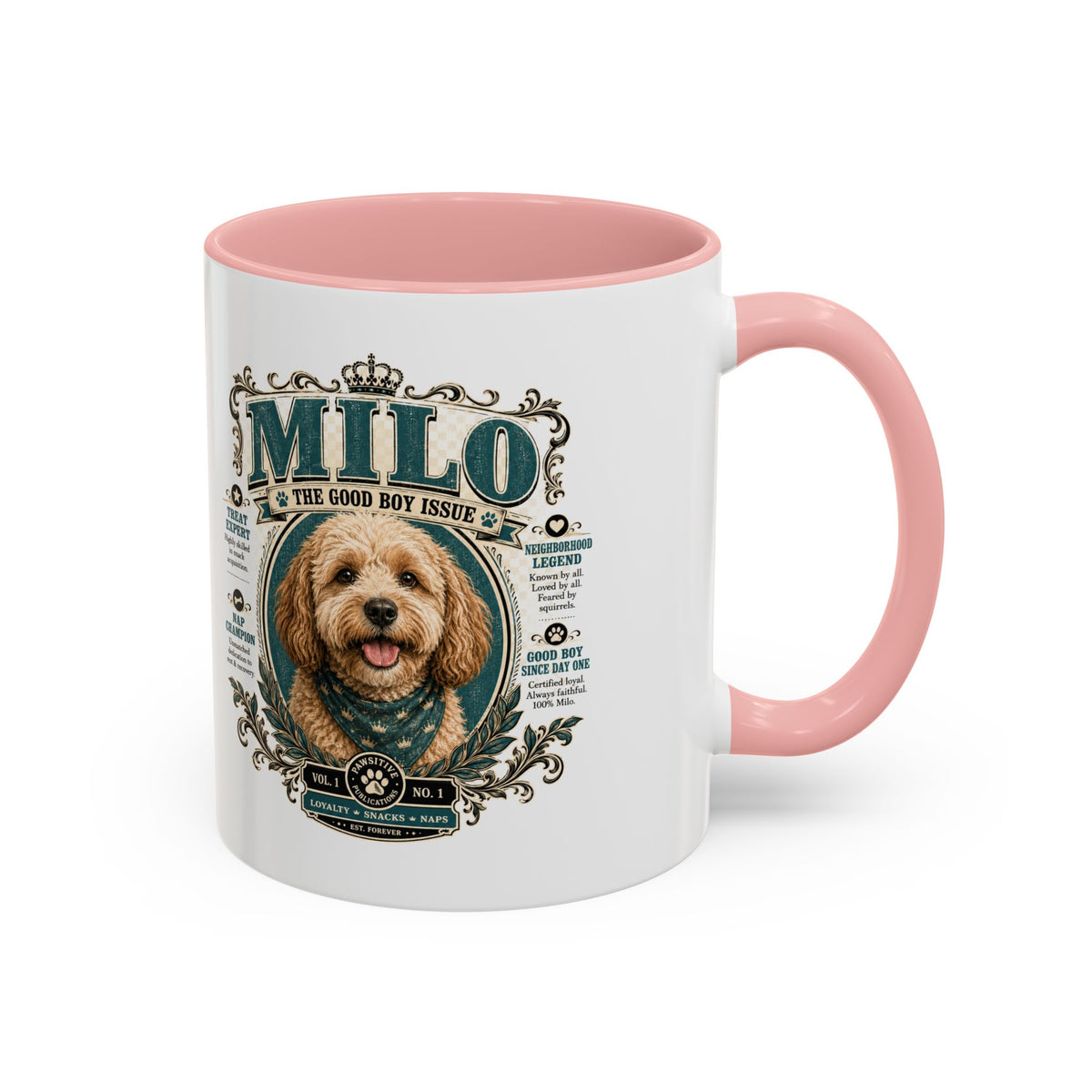 Milo Bailey Dog Dad Mom Milo Dog Portrait Coffee Mug — 'The Good Boy Issue' Accent Mug