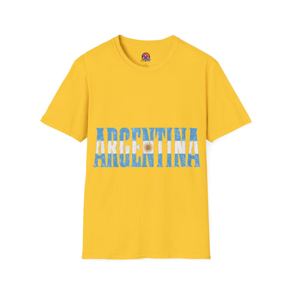Argentina Beach Vibes T-Shirt — Distressed Blue "ARGENTINA" Graphic