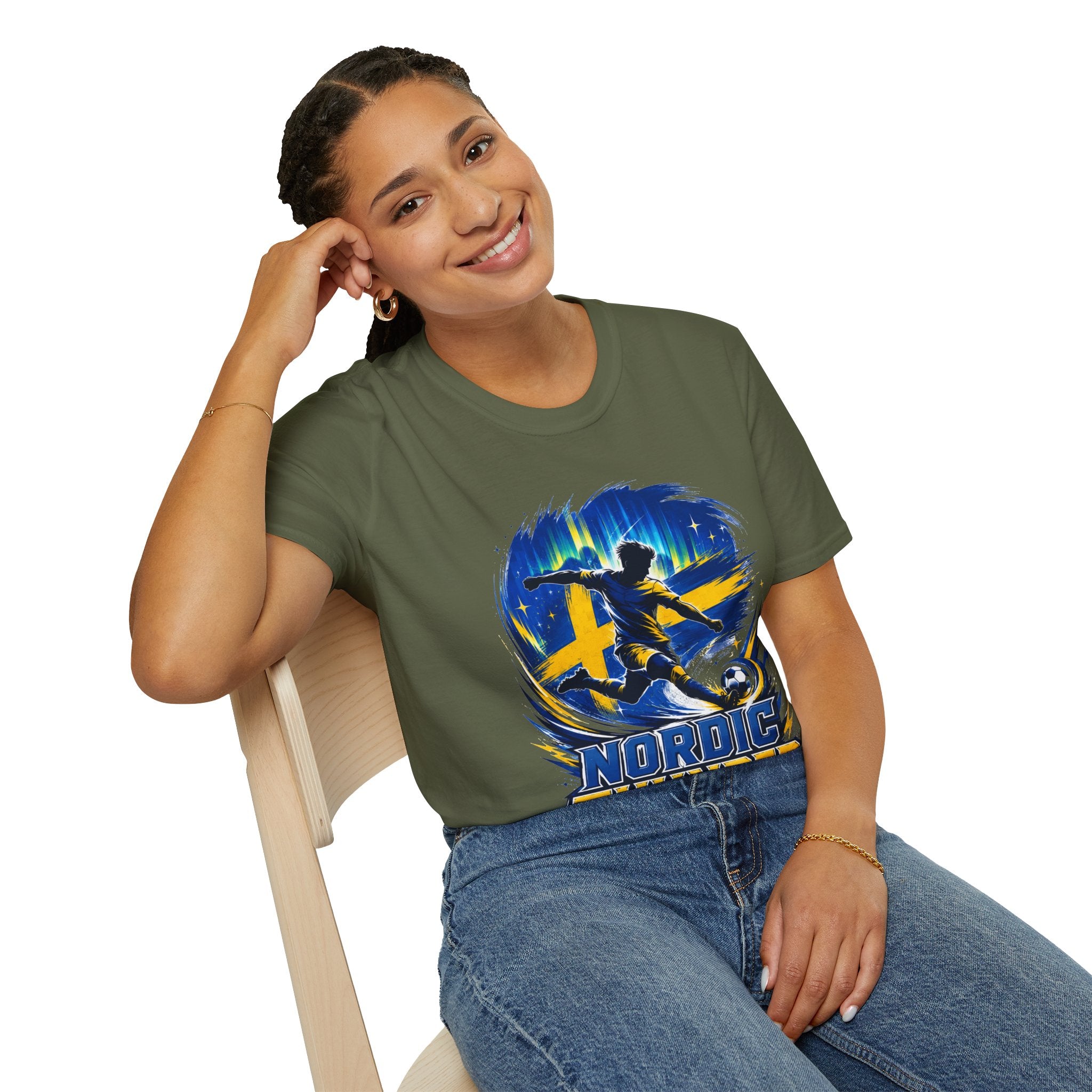 Sweden Nordic Thunder Soccer T-Shirt — Sweden Football Fan Tee