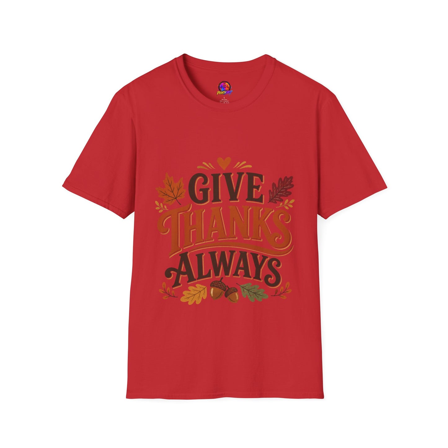 Give Thanks Always Tee — Thanksgiving Fall Leaves Gratitude T-Shirt