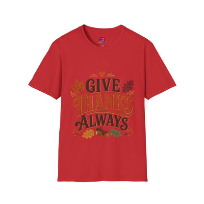 Give Thanks Always Tee — Thanksgiving Fall Leaves Gratitude T-Shirt