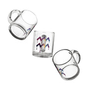 Aquarius 10oz Glass Mug — Dripping Rainbow Chevron Design