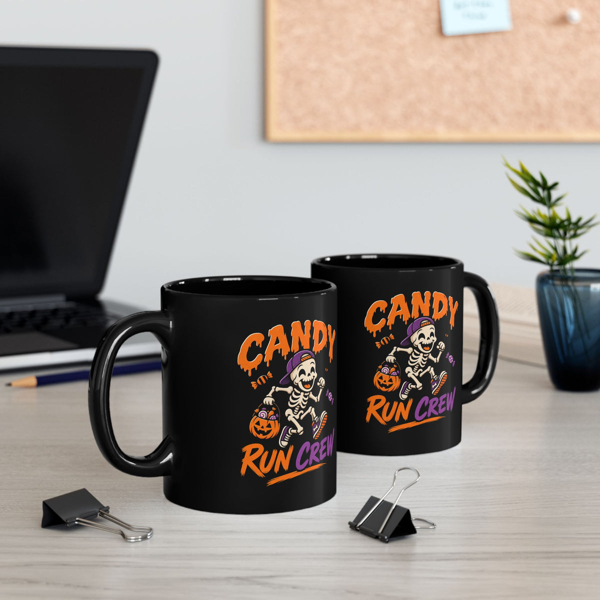 Candy Run Crew Halloween Mug — Black Ceramic Coffee Cup (11oz/15oz)