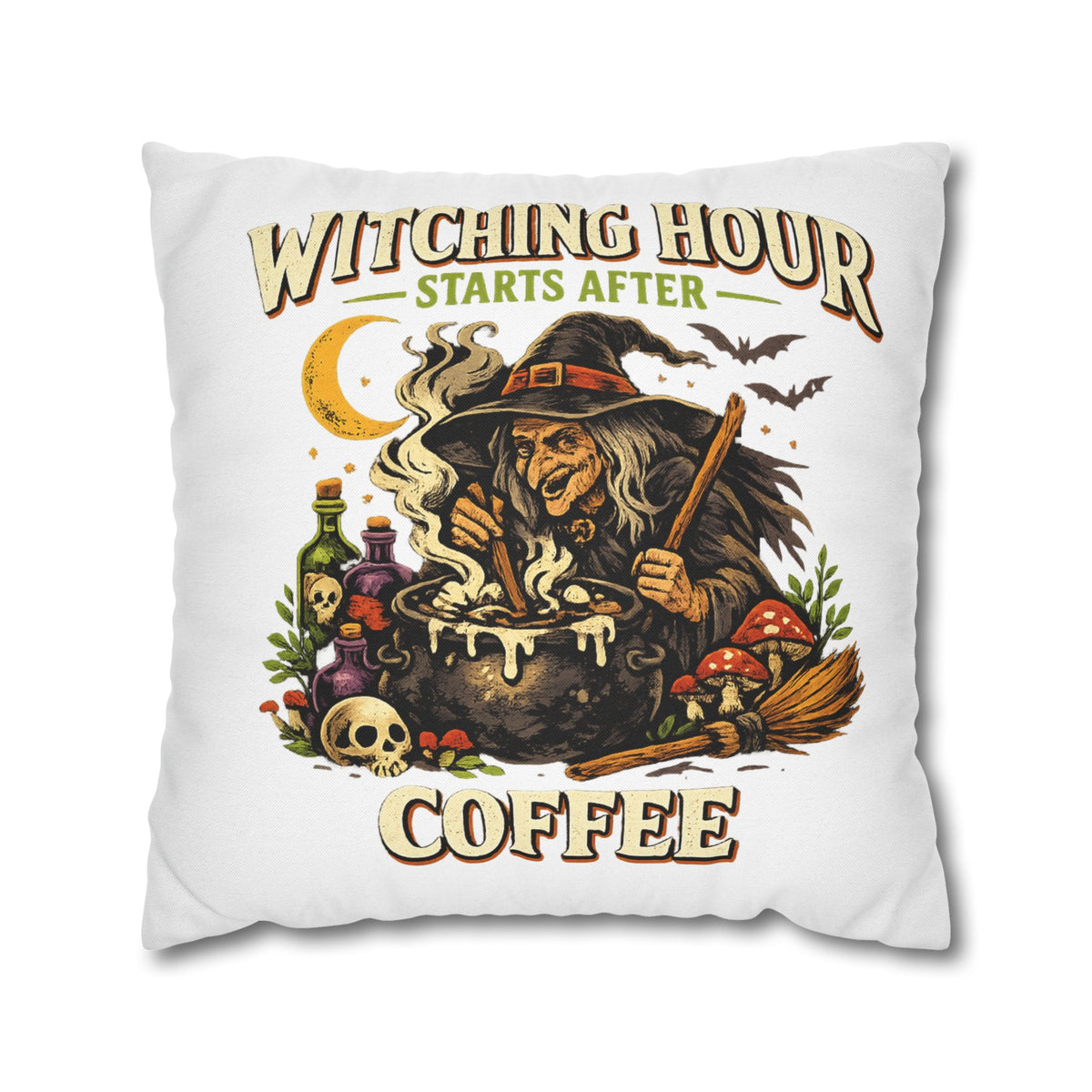 Halloween Witch Coffee Pillowcase