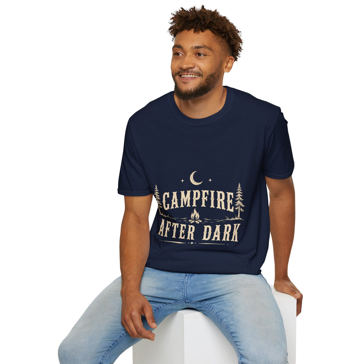 Campfire After Dark T-Shirt — Moonlit Camping Graphic Tee