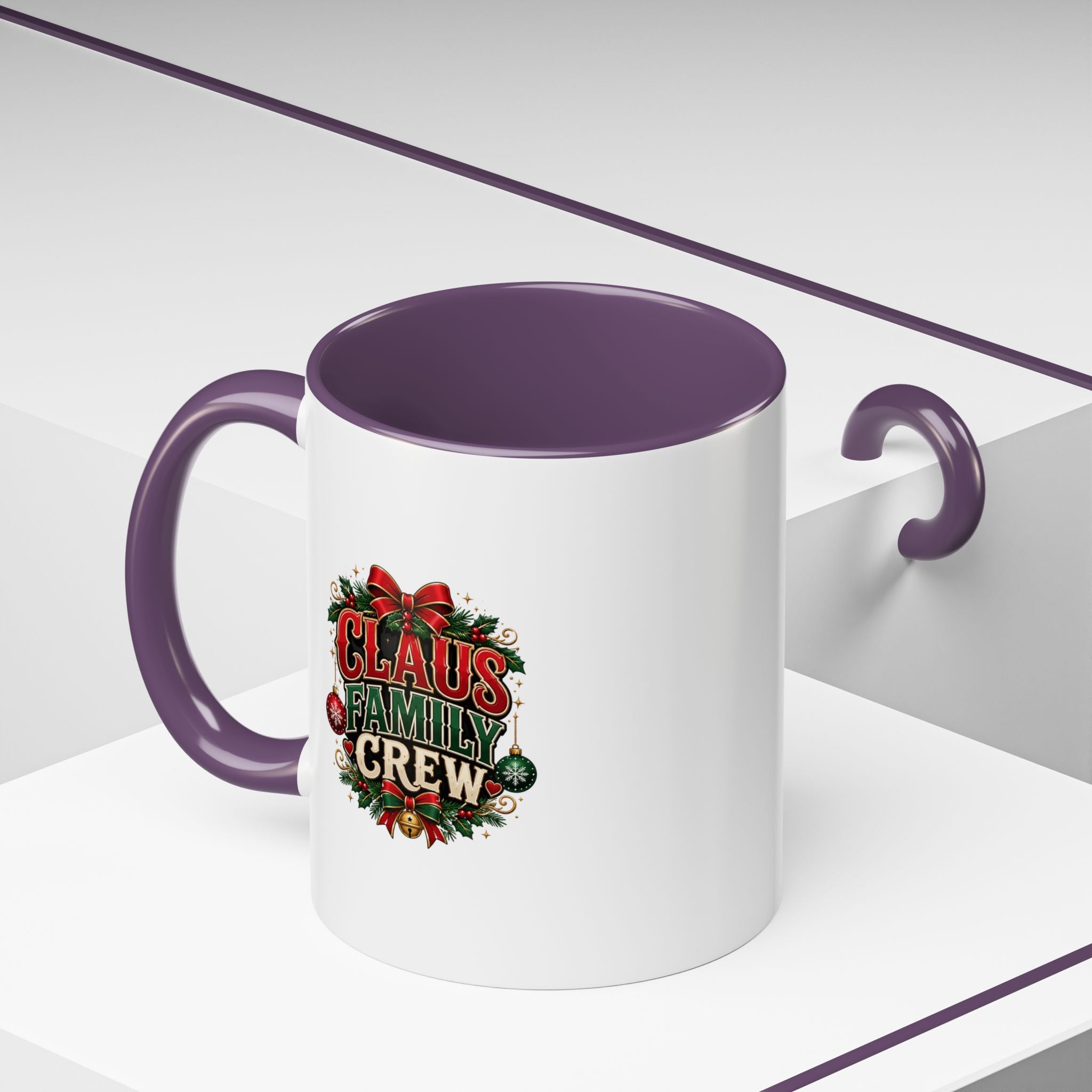 Claus Family Crew Accent Coffee Mug – Holiday Christmas Tea & Coffee Cup