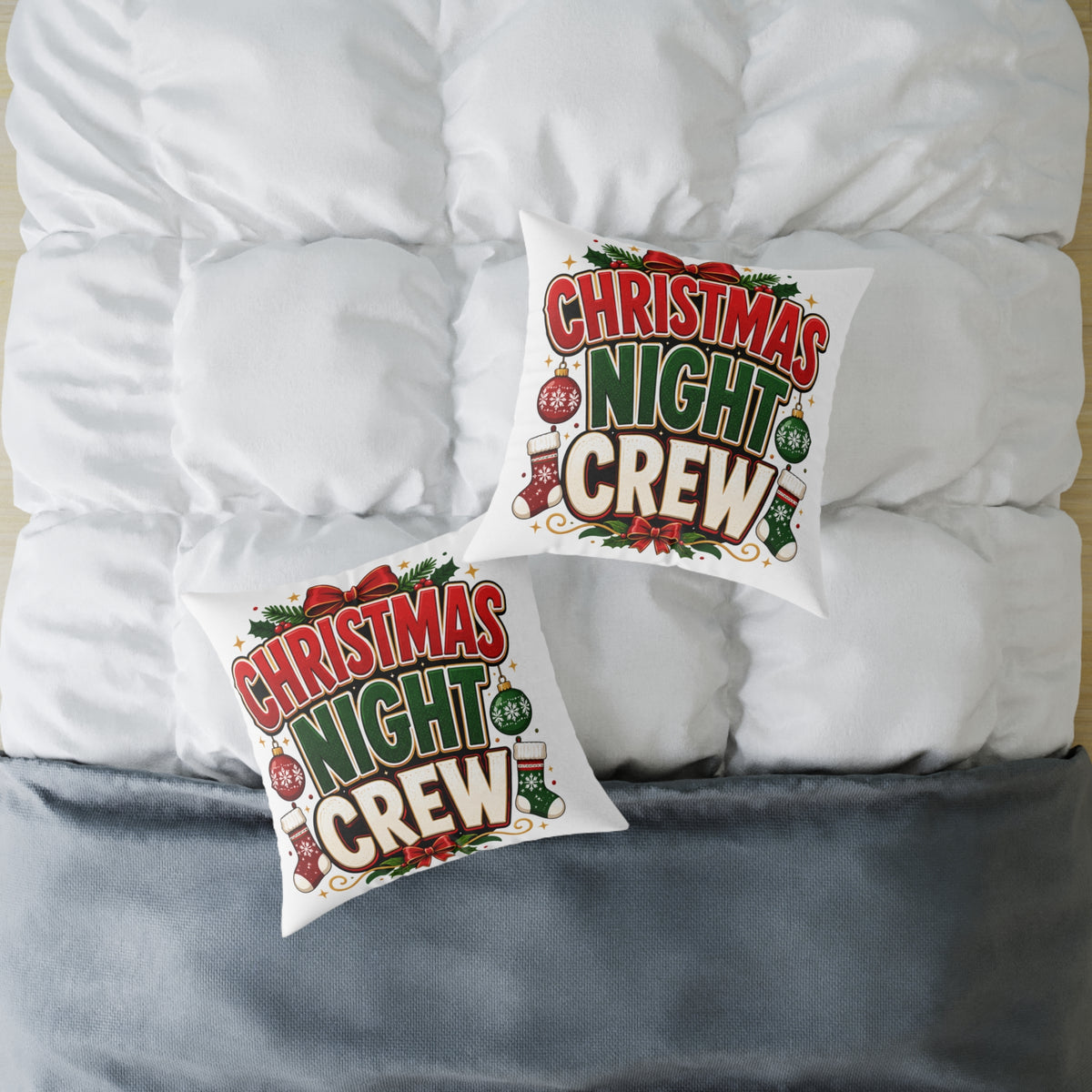 Christmas Night Crew Pillow — Festive Holiday Decorative Throw Pillow