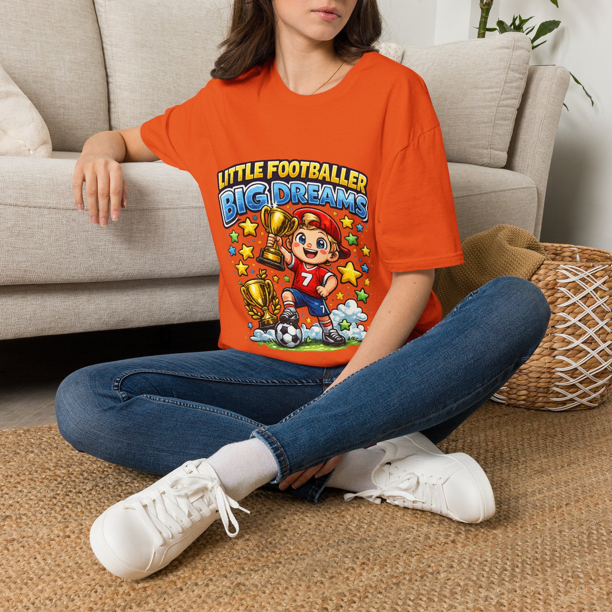 Kids Football T‑Shirt — "Little Footballer Big Dreams" Graphic Tee