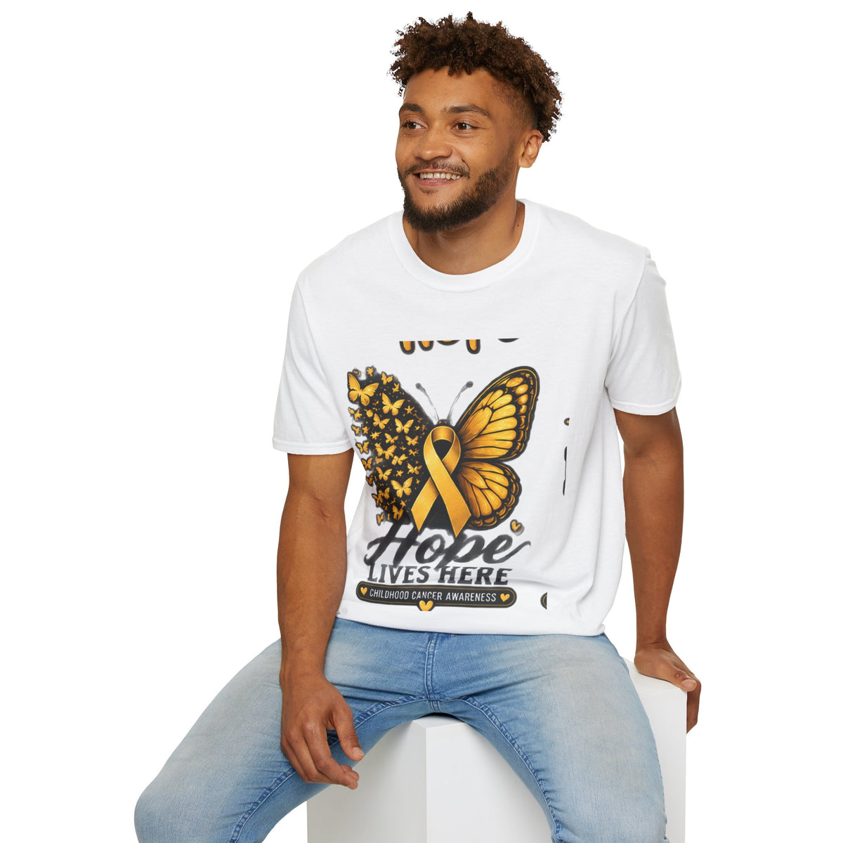 Hope Lives Here Childhood Cancer Awareness T-Shirt
