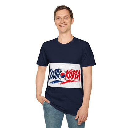 South Korea Flag Brushstroke T-Shirt — Patriotic Korean Travel Tee