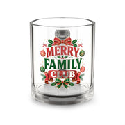 Christmas Glass Mug 10 oz Merry Family Club Glass Mug — 10oz Christmas Holiday Coffee Cup