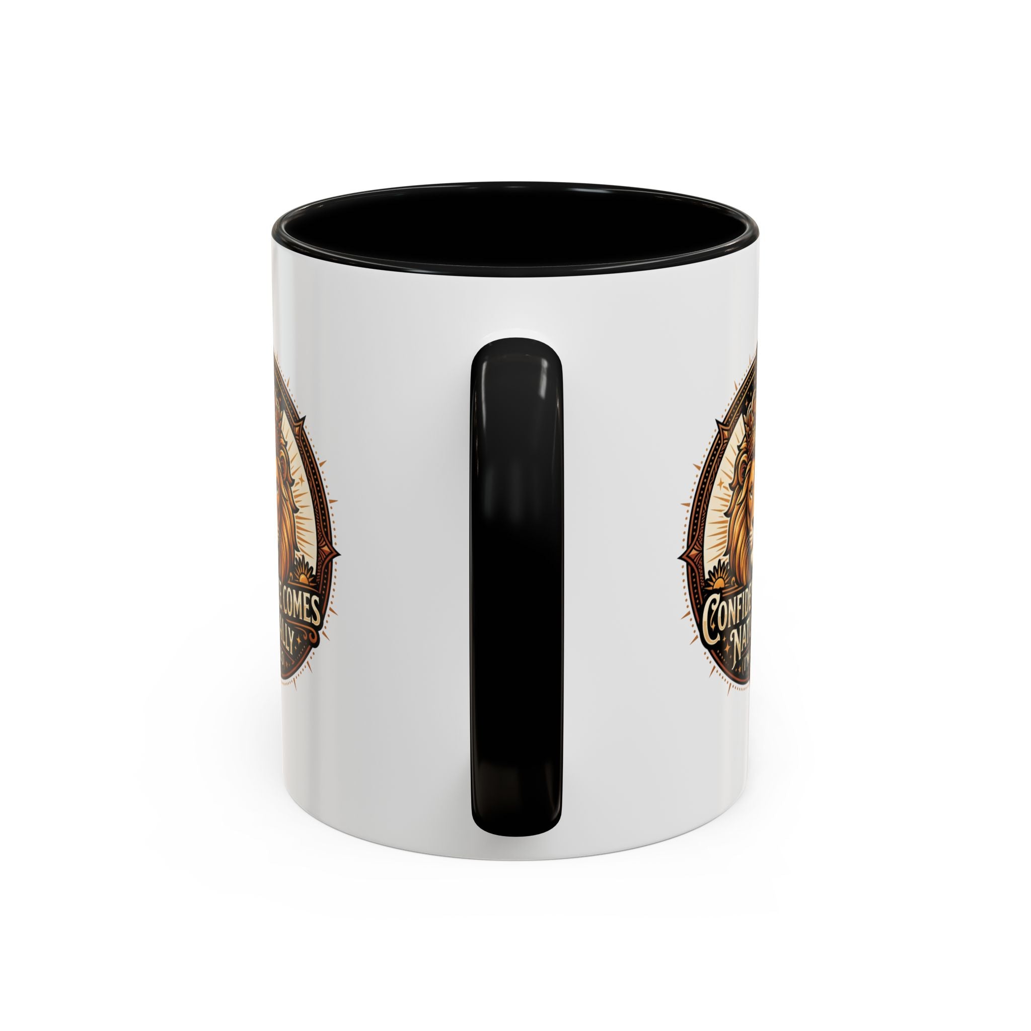 Lion Zodiac Coffee Mug - "Confidence Comes Naturally" Accent Mug (11/15oz)