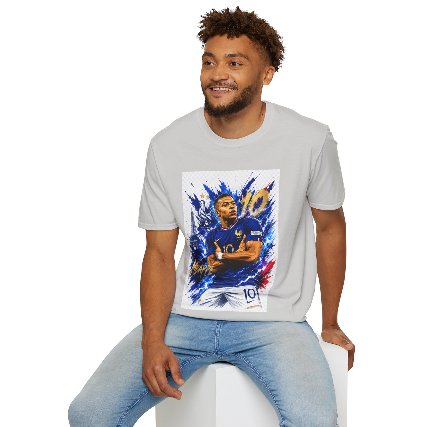 France Mbappé Soccer T-Shirt — #10 Blue Action Portrait Tee