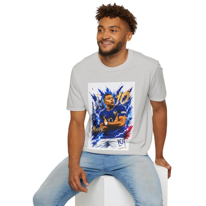 France Mbappé Soccer T-Shirt — #10 Blue Action Portrait Tee