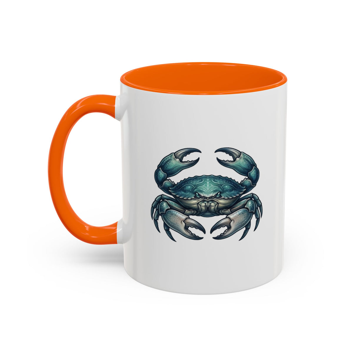 Cancer Zodiac Blue Crab Accent Coffee Mug — Nautical Beach Home Decor Gift