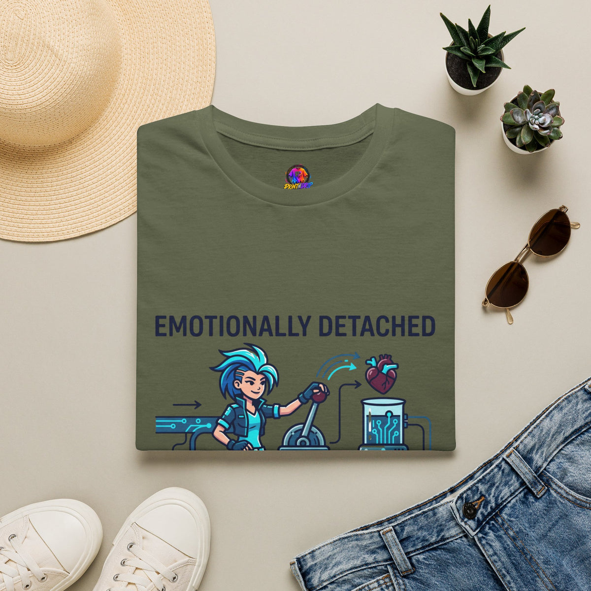 Aquarius Zodiac Emotionally Detached, Intellectually Invested T-Shirt — Aquarian Graphic Tee