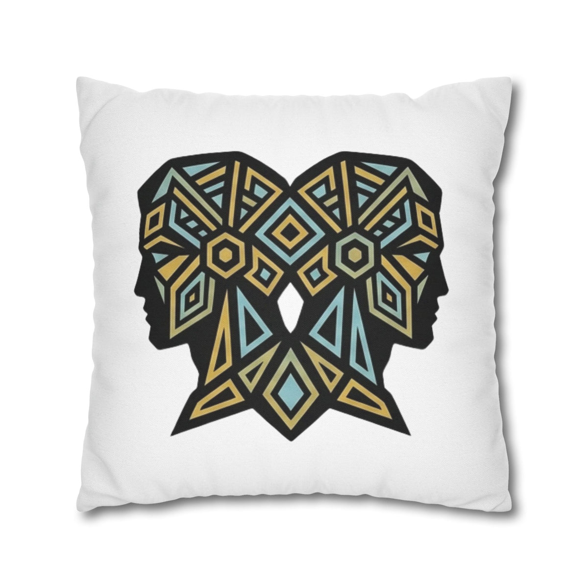 Gemini Geometric Twin Silhouette Decorative Pillowcase