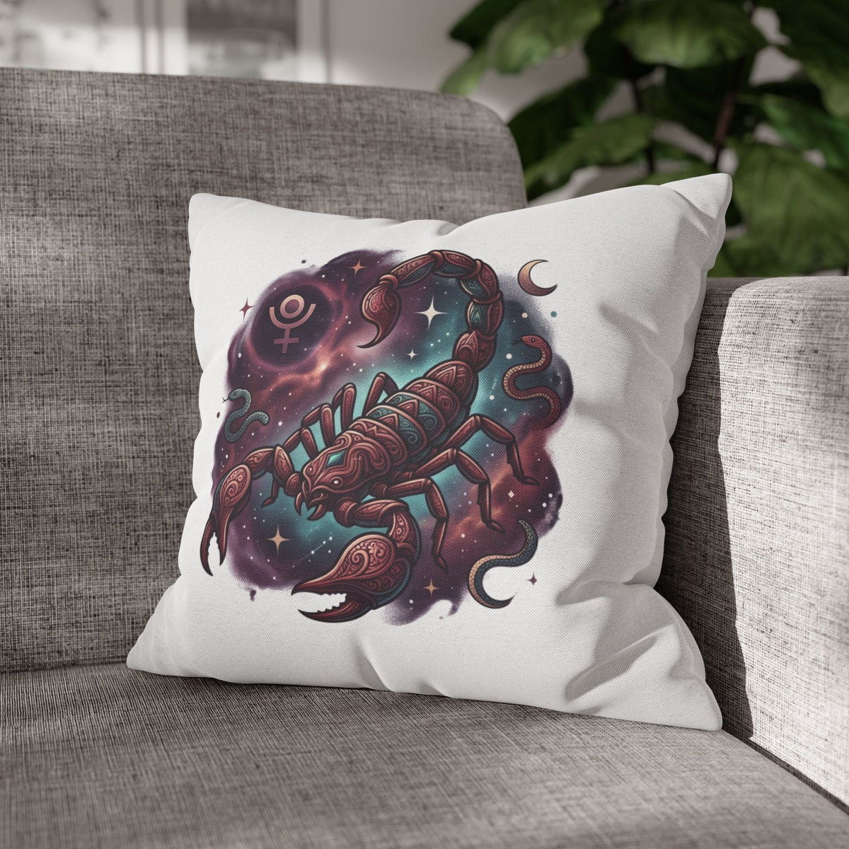 Scorpio Zodiac Scorpion Pillowcase — Astrological Night Sky Throw Pillow