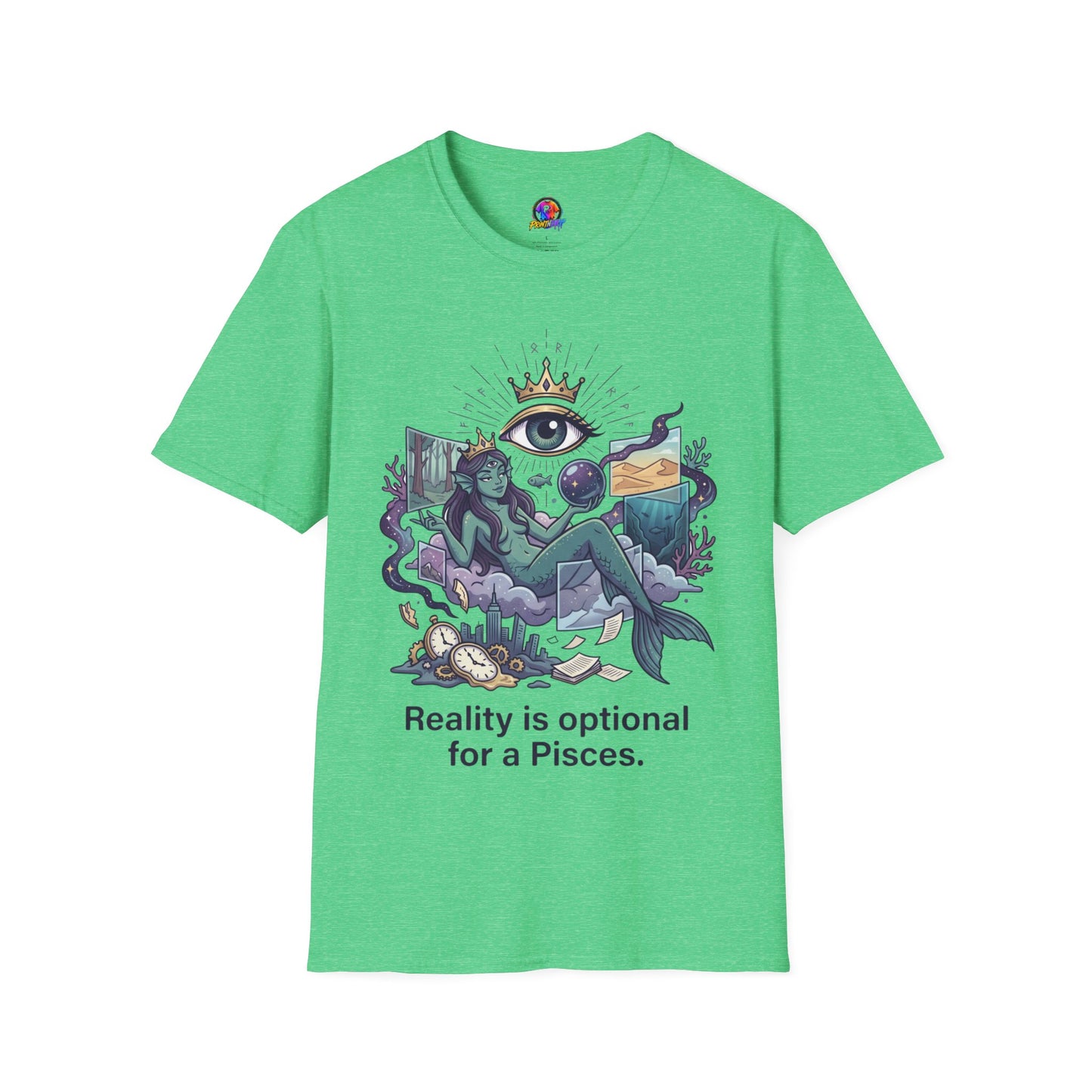 Pisces Mystic Tee — "Reality is optional for a Pisces" Astrological Graphic T-Shirt
