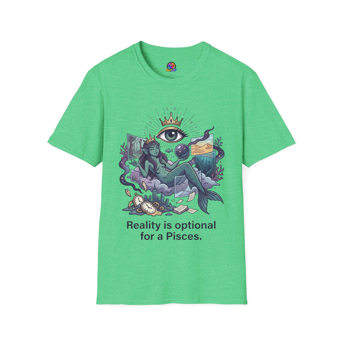 Pisces Mystic Tee — "Reality is optional for a Pisces" Astrological Graphic T-Shirt