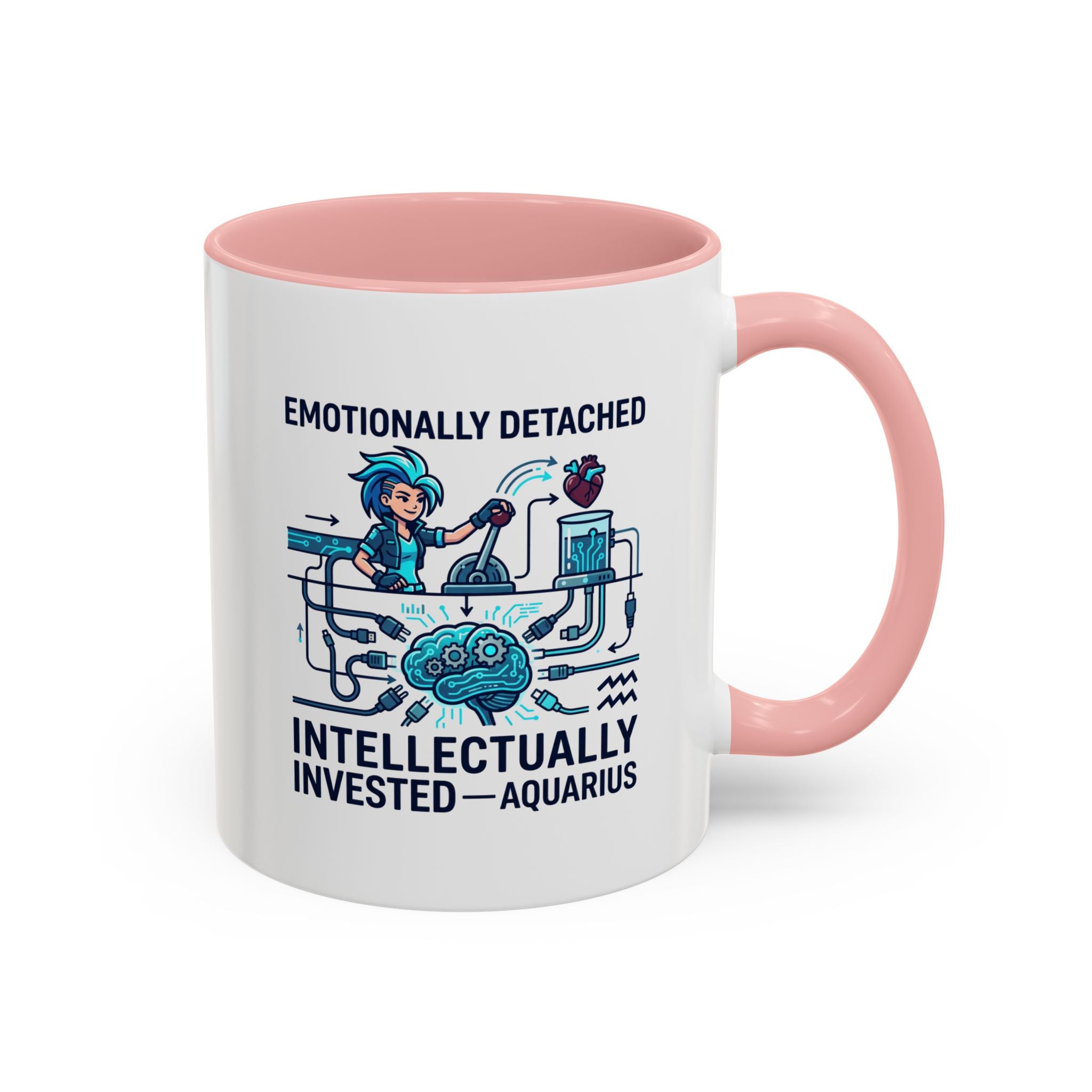Aquarius Coffee Mug - "Emotionally Detached, Intellectually Invested" Accent Mug 11oz