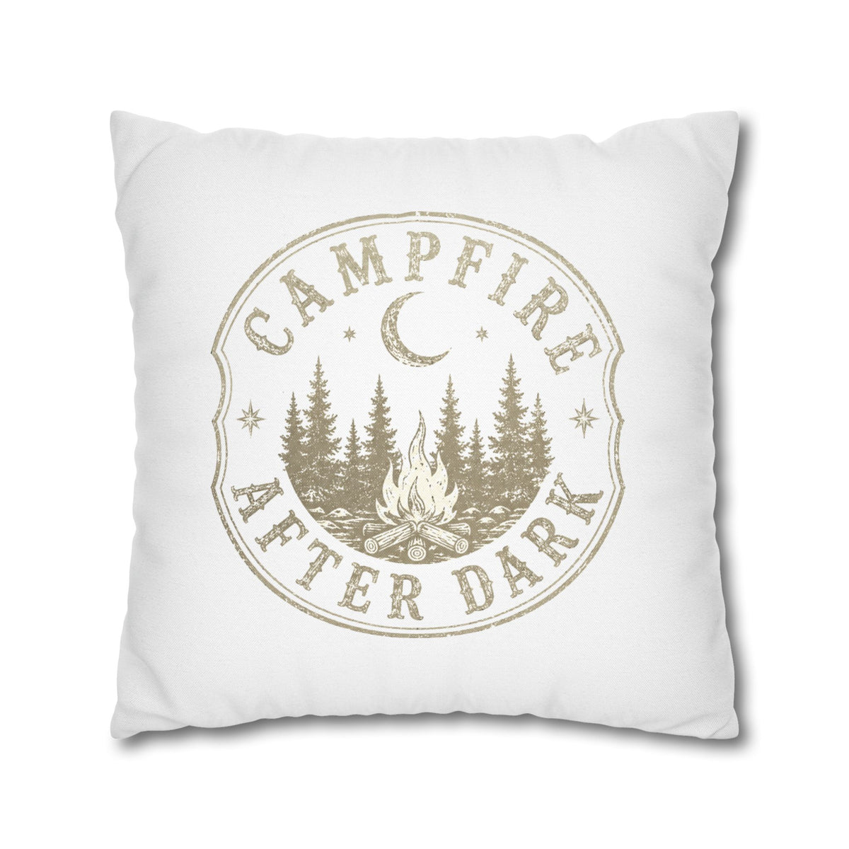 Campfire After Dark Decorative Pillowcase Milo Bailey Dog Dad Mom — Outdoor Rustic Woodland Accent