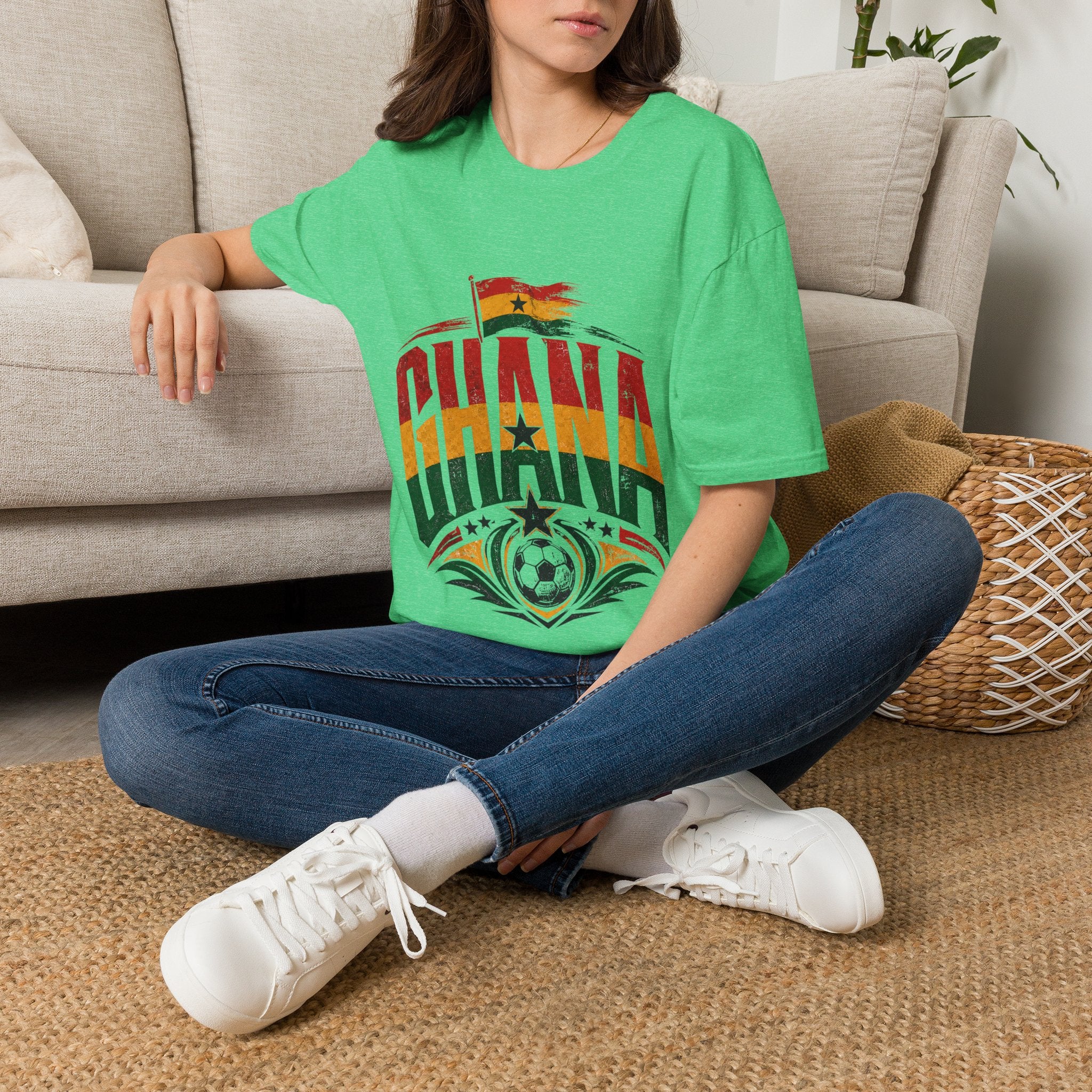 Ghana Flag Soccer T-Shirt — Retro Ghana Pride Football Tee