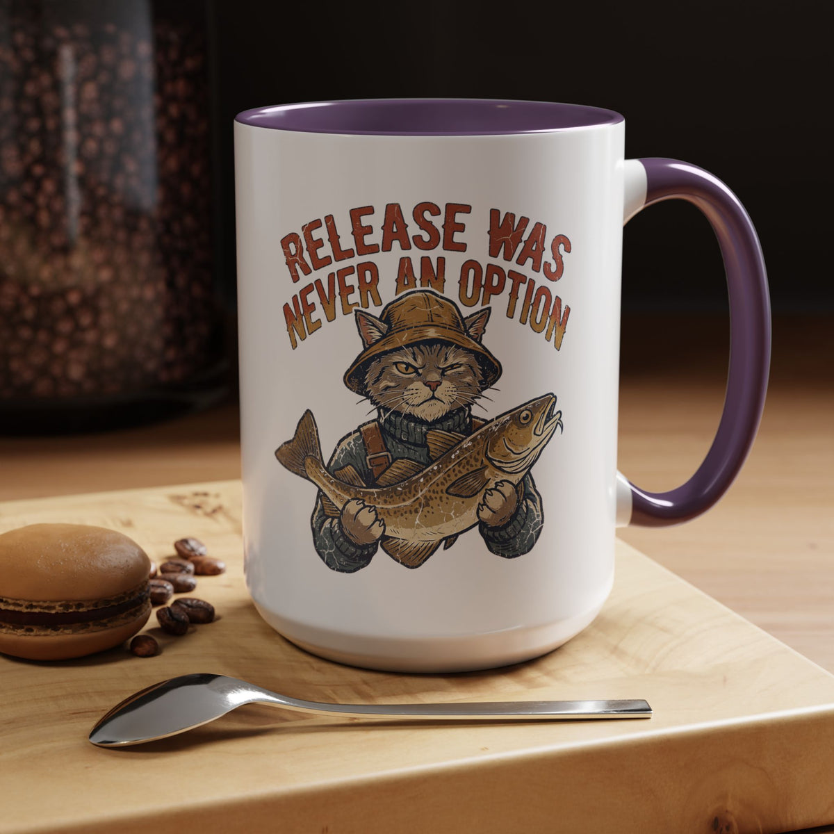 "Release Was Never An Option" Funny And Witty Accent Coffee Mug (11, 15oz)