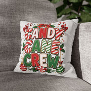 Christmas Candy Cane Crew Holiday Pillowcase — Festive Christmas Decorative Throw