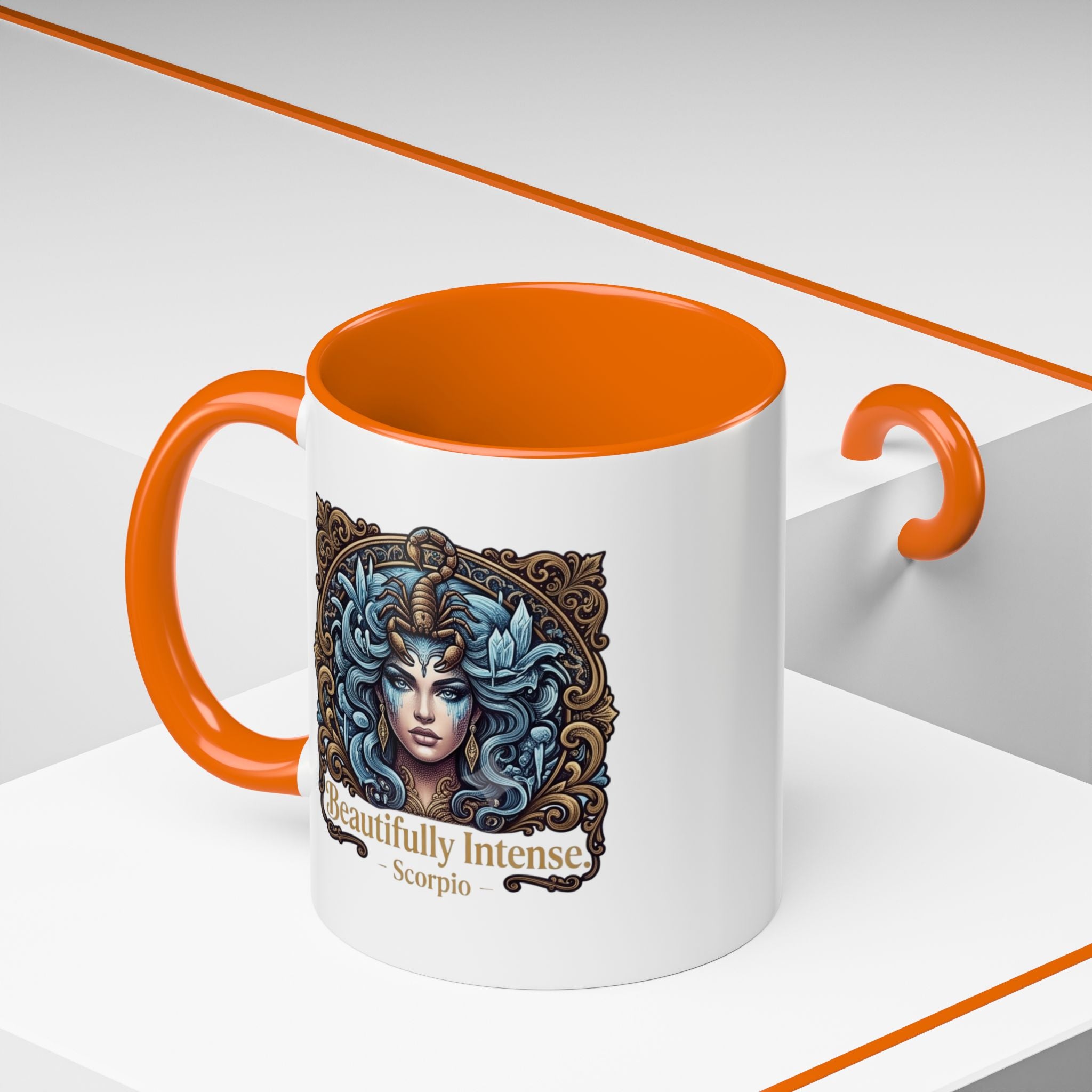 Scorpio Accent Coffee Mug — "Beautifully Intense" Zodiac Design (11/15oz)