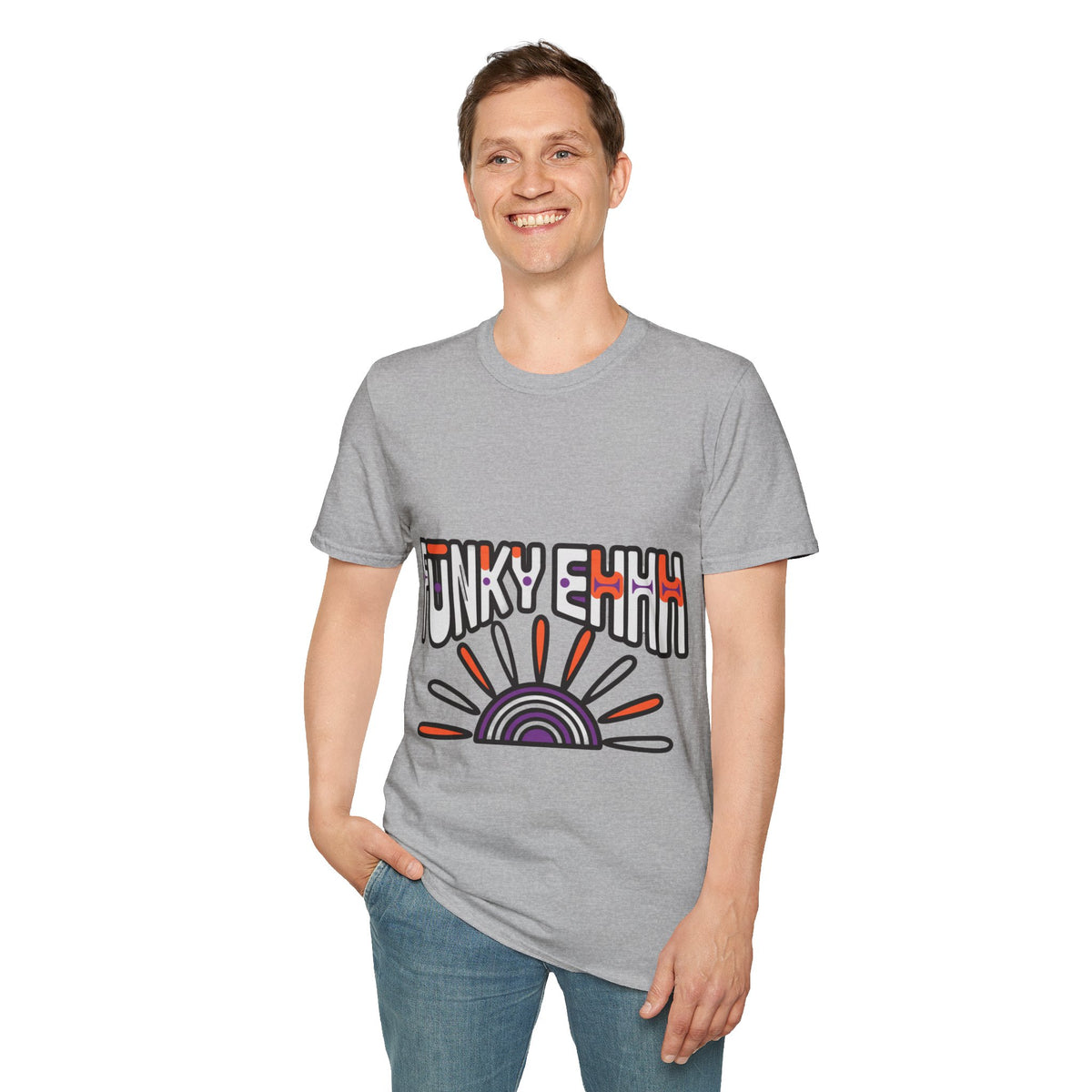 "Funky Ehhh" Retro Rainbow Tee | Groovy 70s Slogan T-Shirt - Trending Now - September 2026