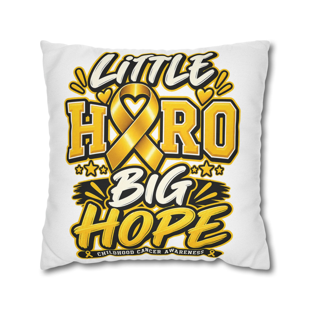 Pillowcase — "Little Hero Big Hope" Childhood Cancer Awareness Cushion Cover