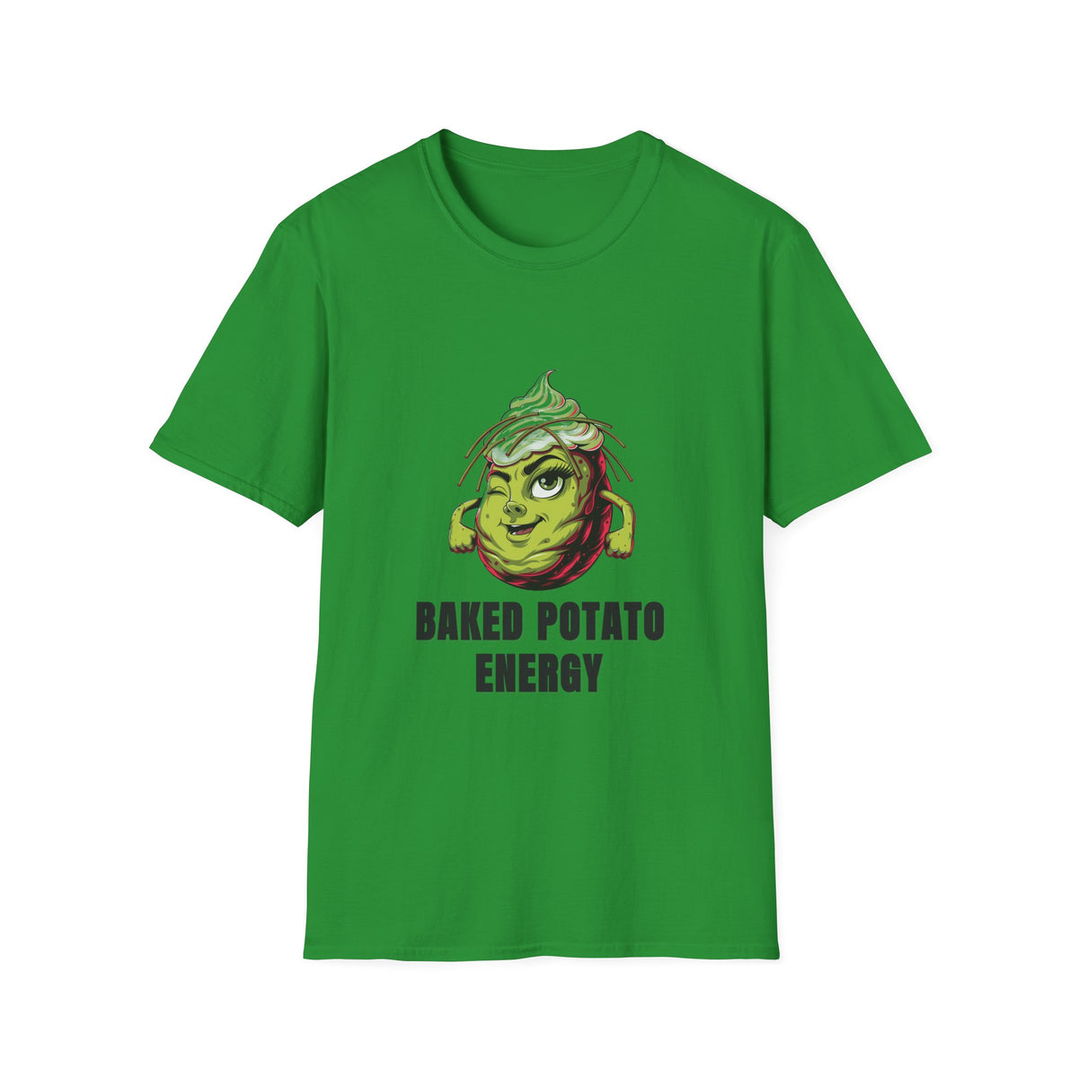 Baked Potato Energy T-Shirt — Funny Green Spud Graphic Tee - Trending Now - August 2026