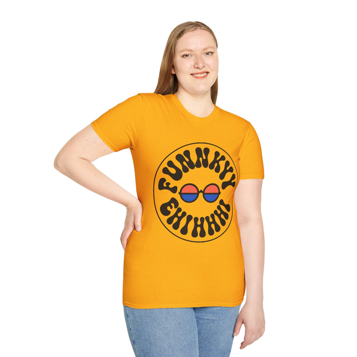 Funky Circle Graphic T-Shirt — Retro Smiley Sunglasses Tee - Trending Now - August 2026