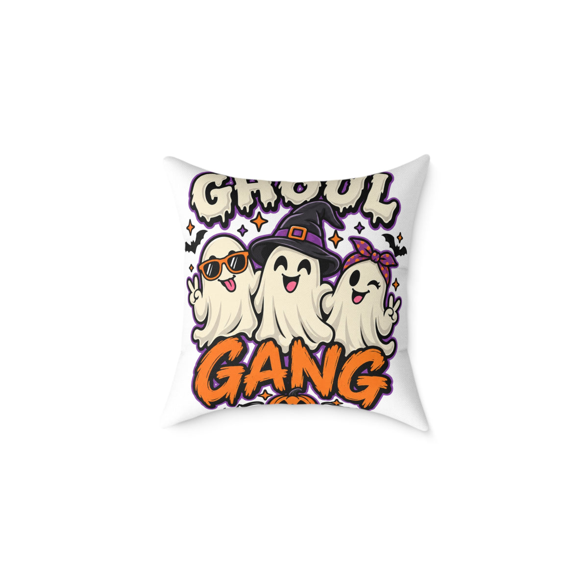 Ghoul Gang Halloween Pillow — Cute Ghosts Decorative Square Throw Pillow