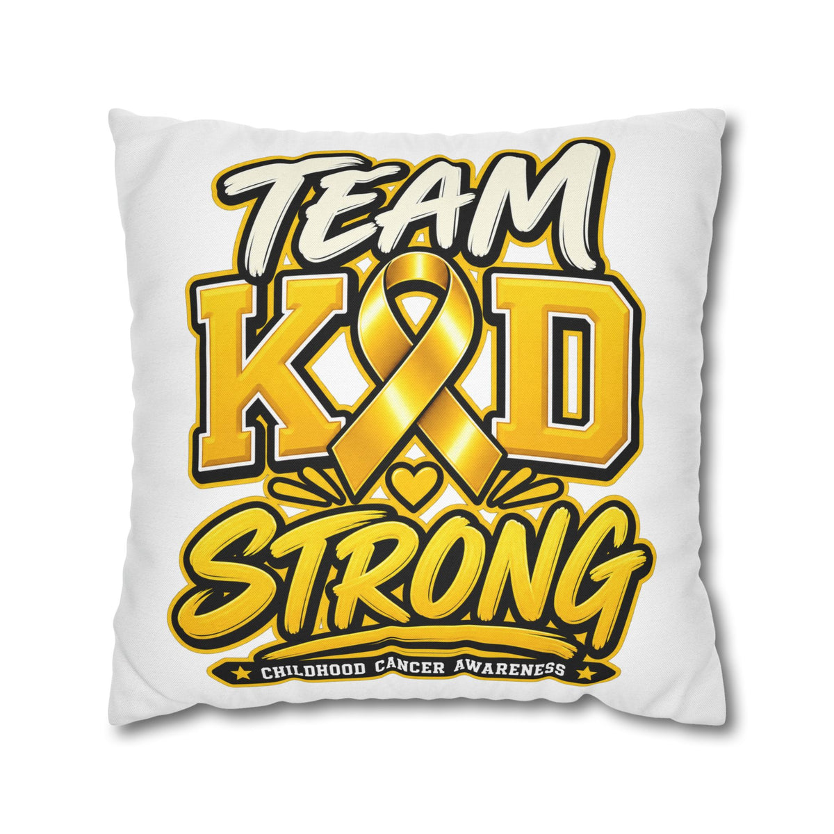 Team KID Strong Childhood Cancer Awareness Square Pillowcase