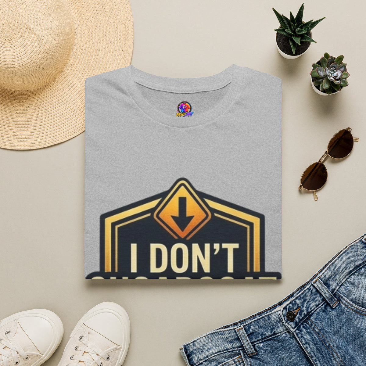 I Don’t Sugarcoat T-Shirt — Bold Caution Sign Graphic Tee (Proceed With Caution)