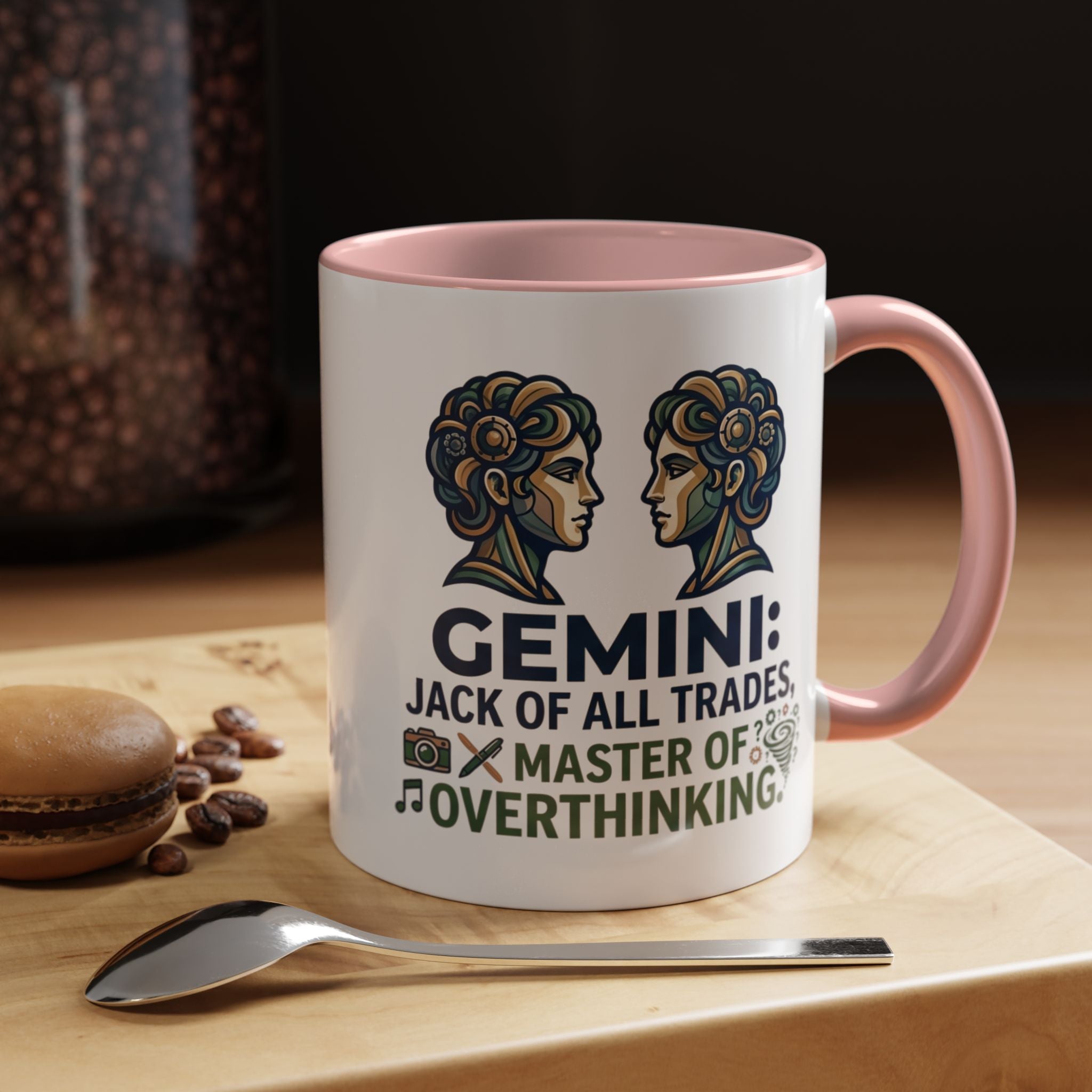 Gemini Coffee Mug – “Jack of All Trades, Master of Overthinking” Zodiac Accent Mug