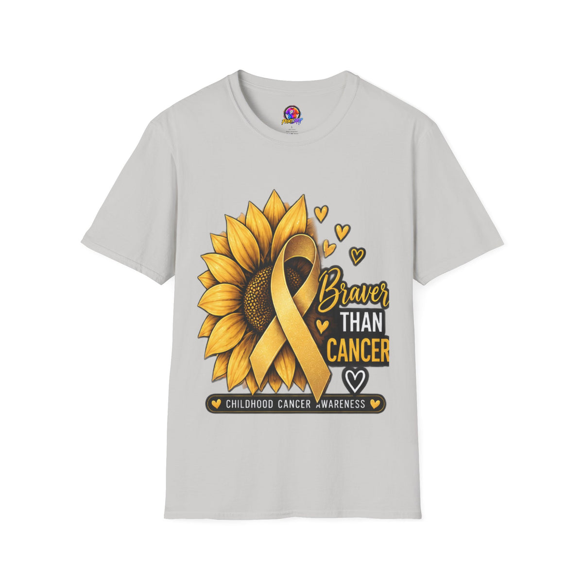 Braver Than Cancer Childhood Cancer Awareness Sunflower T-Shirt