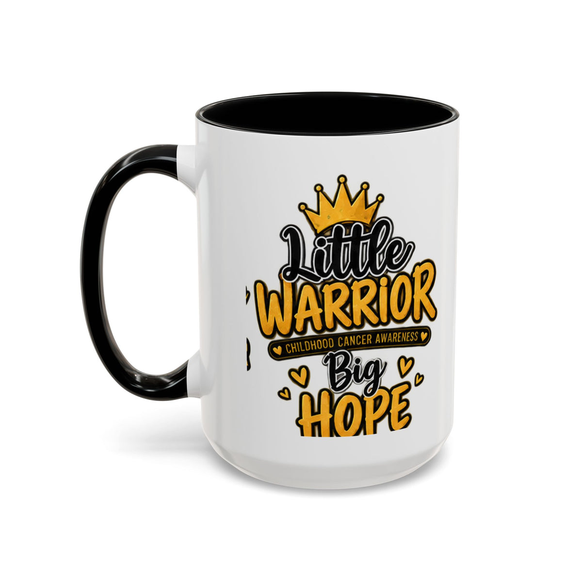 Little Warrior Childhood Cancer Awareness Coffee Mug – "Big Hope" Accent Mug