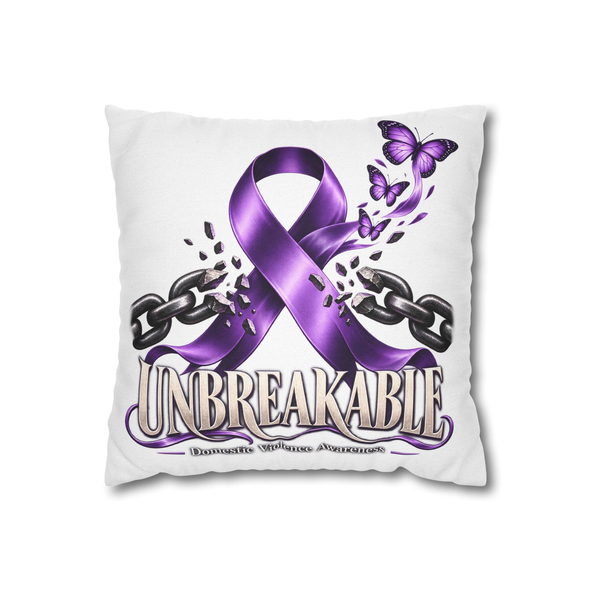Domestic Violence Unbreakable Purple Ribbon Decorative Pillowcase
