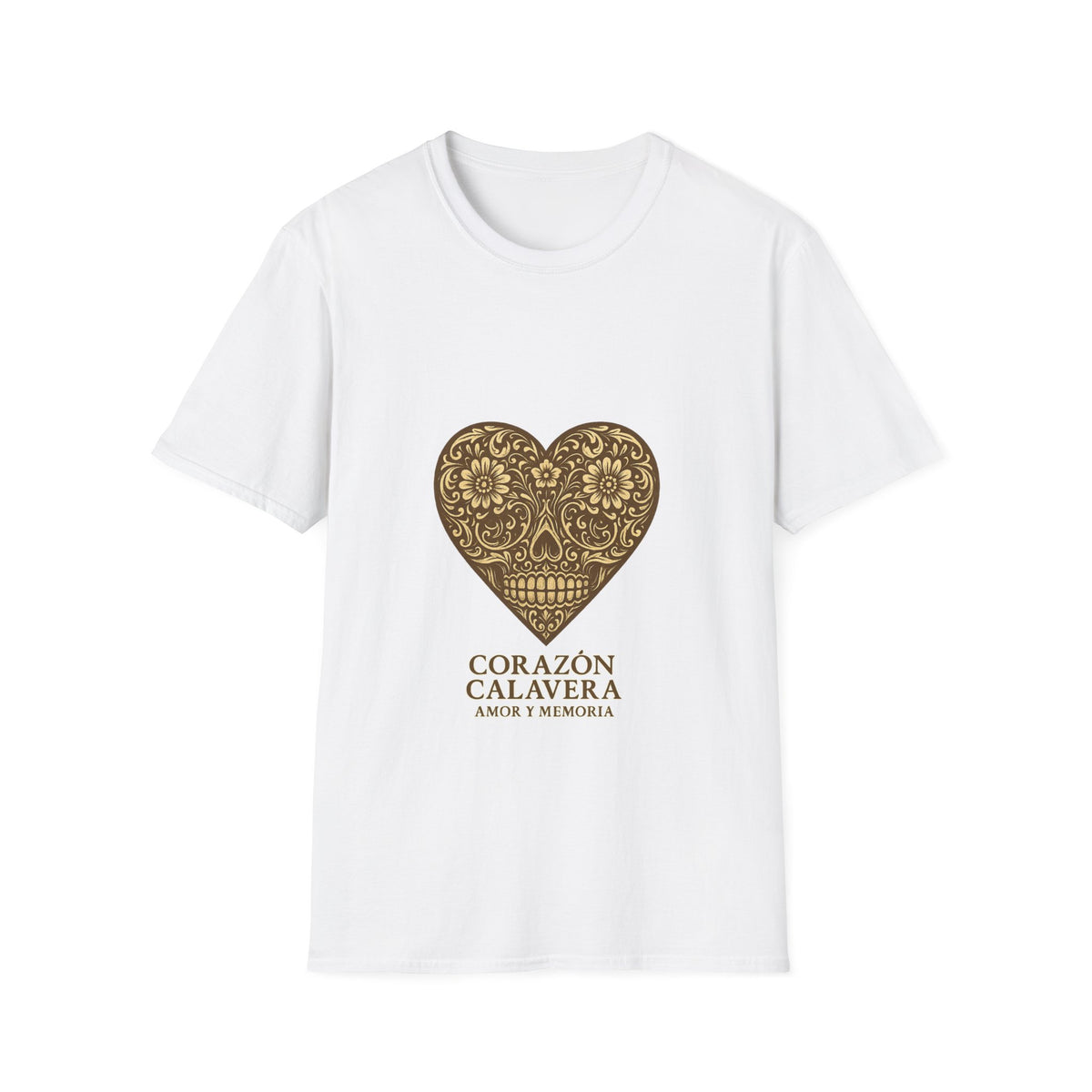Heart Calavera T-Shirt — Gold Floral Sugar Skull Design - Trending Now - October 2026