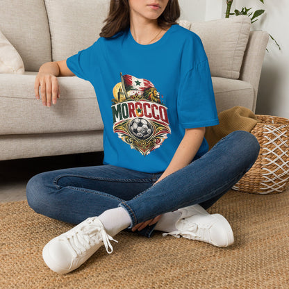 Morocco Soccer T-Shirt — Vintage Flag & Lion Football Tee