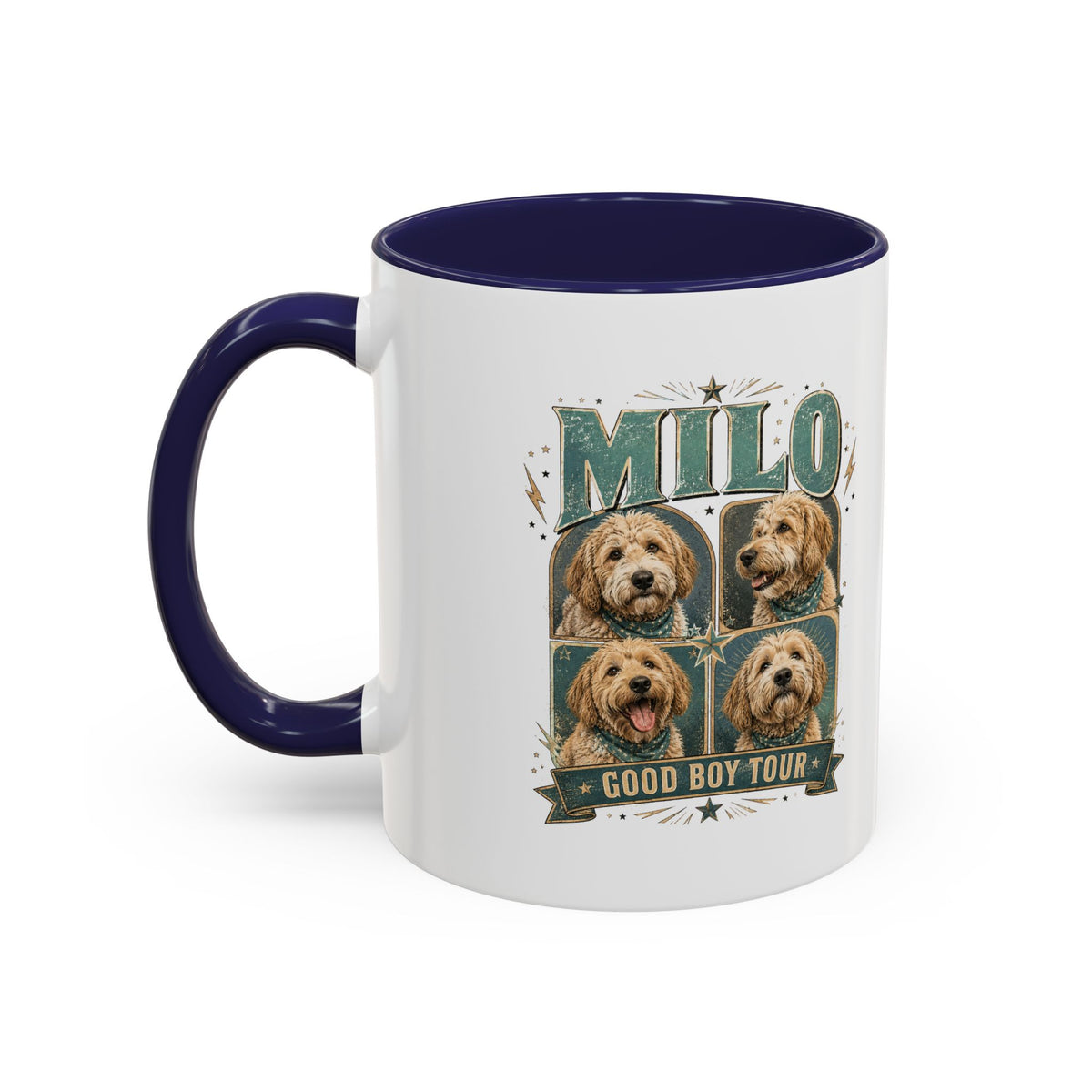 Milo Bailey Dog Dad Mom Milo 'Good Boy Tour' Accent Coffee Mug – Personalized Dog Lover Gift