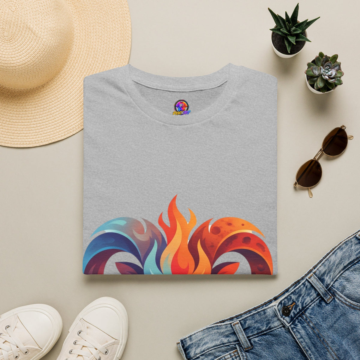 Aries Zodiac Ram Head Flame Graphic T-Shirt — Bold Aries Zodiac Tee
