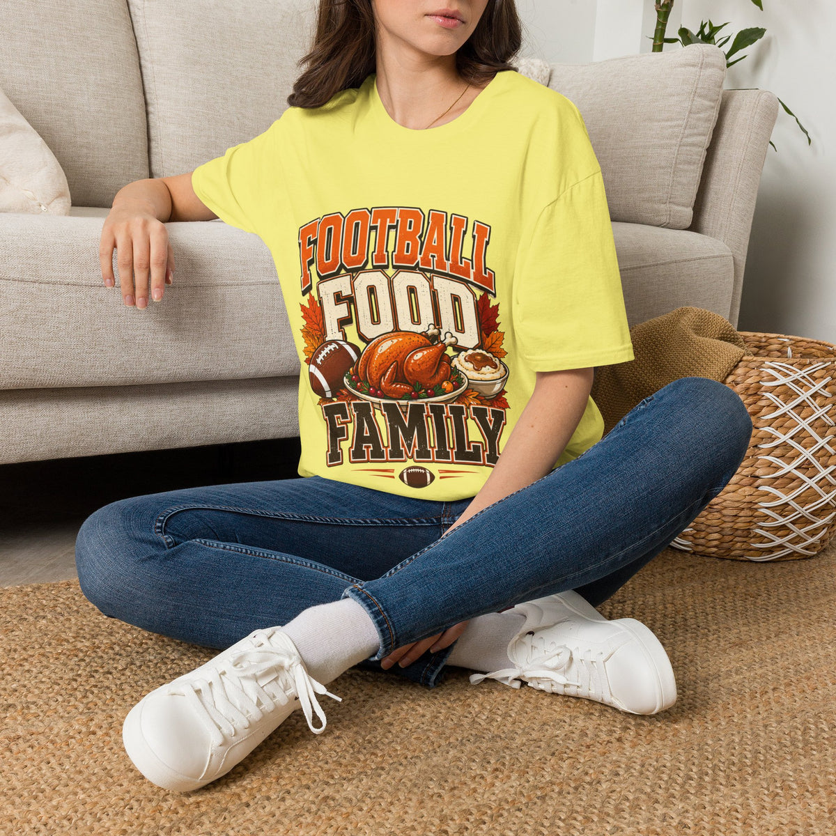 Thanksgiving T-Shirt Football Food Family T-Shirt — Thanksgiving Tailgate Tee for Fans
